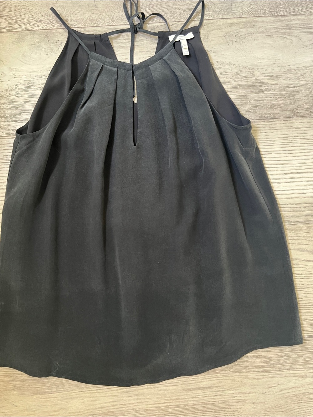 Joie Black Silk A-Line Pleated top